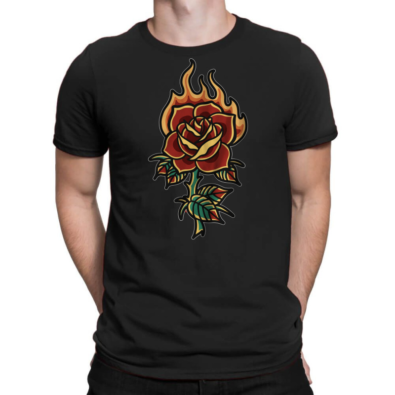 Burning Rose, Burning, Rose, Burning Rose Vintage, Burning Rose Painti T-shirt | Artistshot