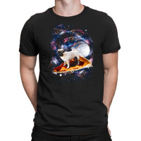 Space Dog Breed, Space Dog, Pug Surfing On Pizza, Pug Surfing, Pizza S T-shirt | Artistshot