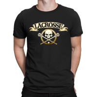 Lacrosse Skull And Crossbones, Lacrosse Skull And Crossbones Art, Lacr T-shirt | Artistshot