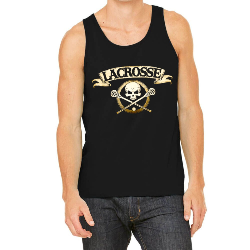 Lacrosse Skull And Crossbones, Lacrosse Skull And Crossbones Art, Lacr Tank Top | Artistshot