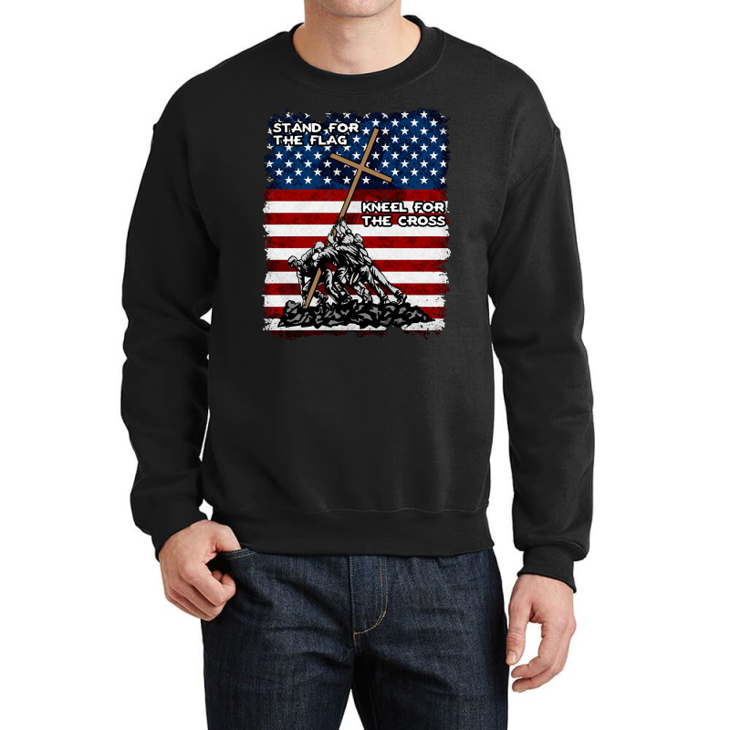 Stand For The Flag Kneel For The Cross, Stand For The Flag, Kneel For  Crewneck Sweatshirt | Artistshot