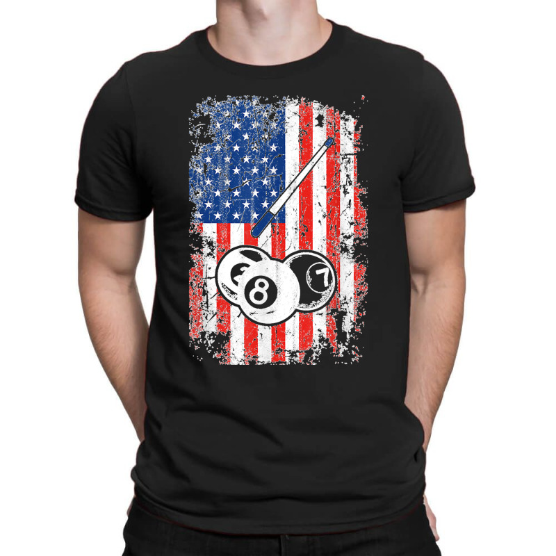 Billiards American Flag Cue Pool Balls Billiard Player Gift T Shirt T-shirt | Artistshot