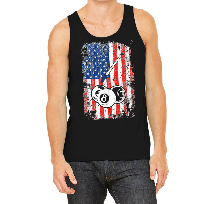 Billiards American Flag Cue Pool Balls Billiard Player Gift T Shirt Tank Top | Artistshot