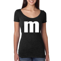 Letter M Groups Costume Matching For Halloween Or Christmas Women's Triblend Scoop T-shirt | Artistshot