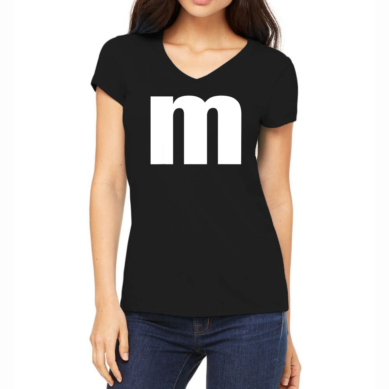 Letter M Groups Costume Matching For Halloween Or Christmas Women's V-Neck T-Shirt by Premium | Artistshot