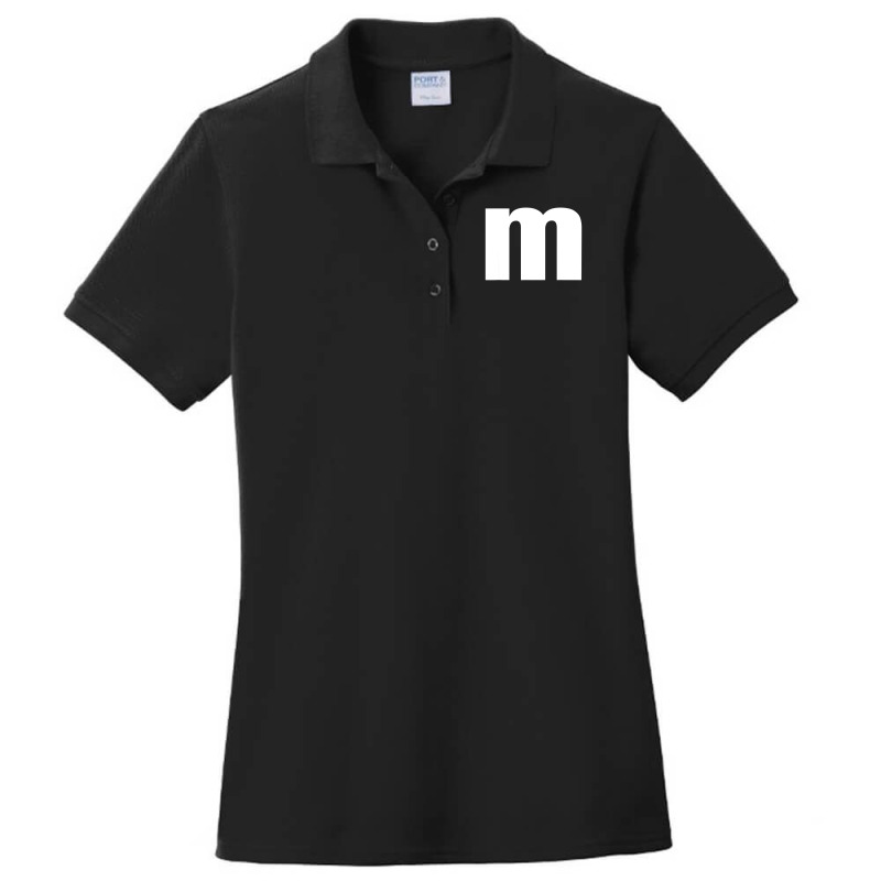 Letter M Groups Costume Matching For Halloween Or Christmas Ladies Polo Shirt by Premium | Artistshot