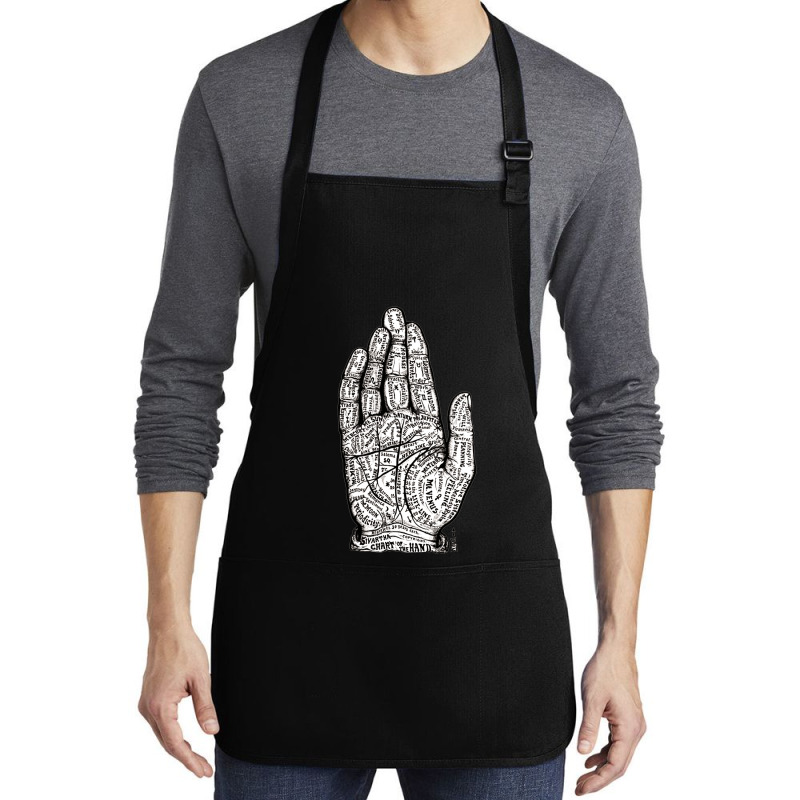 Chart Of The Hand, Palmistry, Chart, The Hand, Chart Of The Hand Vinta Medium-Length Apron by SHOPBEES | Artistshot