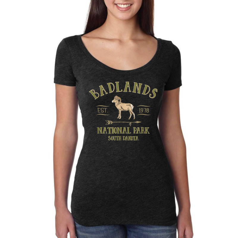 Badlands National Park South Dakota Bighorn Sheep Women's Triblend Scoop T-shirt by LorettaSharron | Artistshot