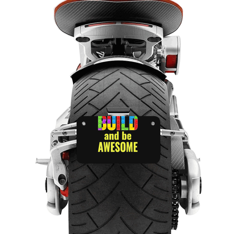 Build And Be Awesome Brick Builder Kids Block Set Builder Motorcycle License Plate | Artistshot