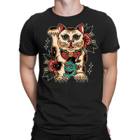 Lucky Cat, Lucky Cat Japan, Lucky Cat Art, Lucky Cat Painting, Lucky C T-shirt | Artistshot