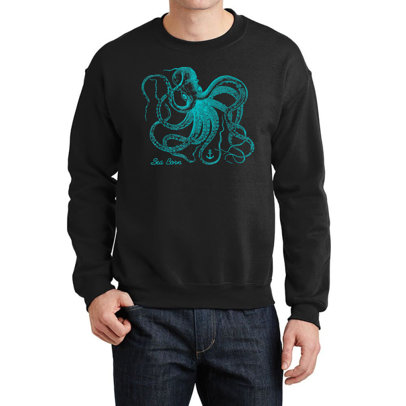 Octopus Cool Vintage Marine Biologist Ocean Sea Life 4 Crewneck Sweatshirt | Artistshot