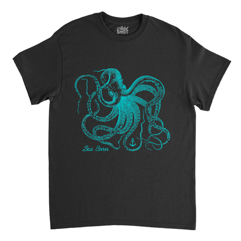 Octopus Cool Vintage Marine Biologist Ocean Sea Life 4 Classic T-shirt | Artistshot