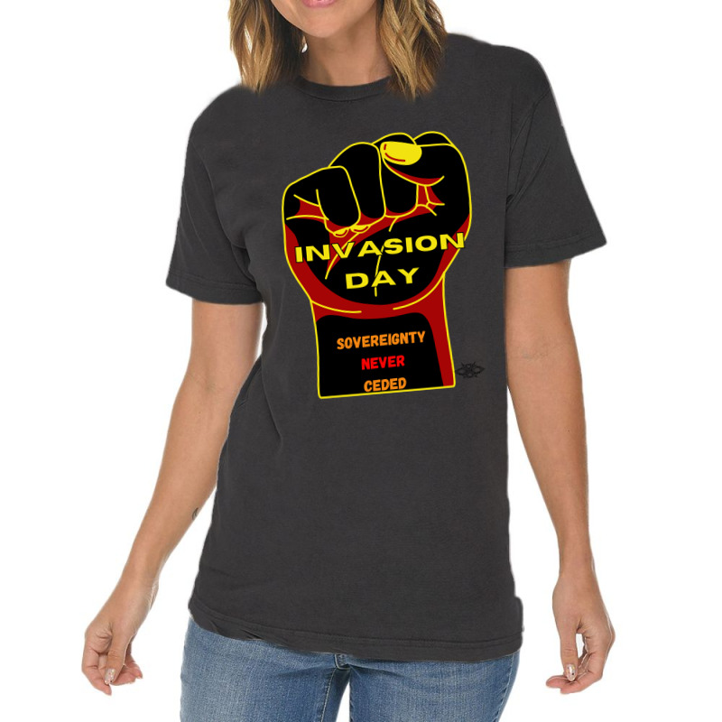 Invasion Day - Sovereignty Never Ceded Vintage T-Shirt by Mary Kiefe | Artistshot