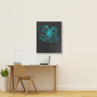 Octopus Cool Vintage Marine Biologist Ocean Sea Life 2 Portrait Canvas Print | Artistshot