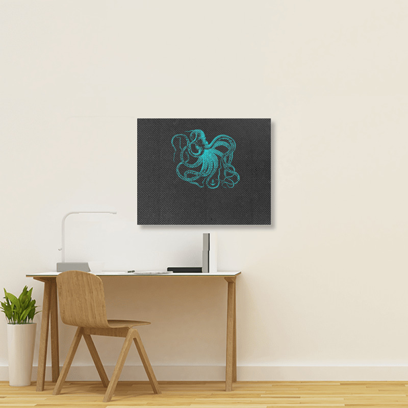 Octopus Cool Vintage Marine Biologist Ocean Sea Life 2 Landscape Canvas Print | Artistshot