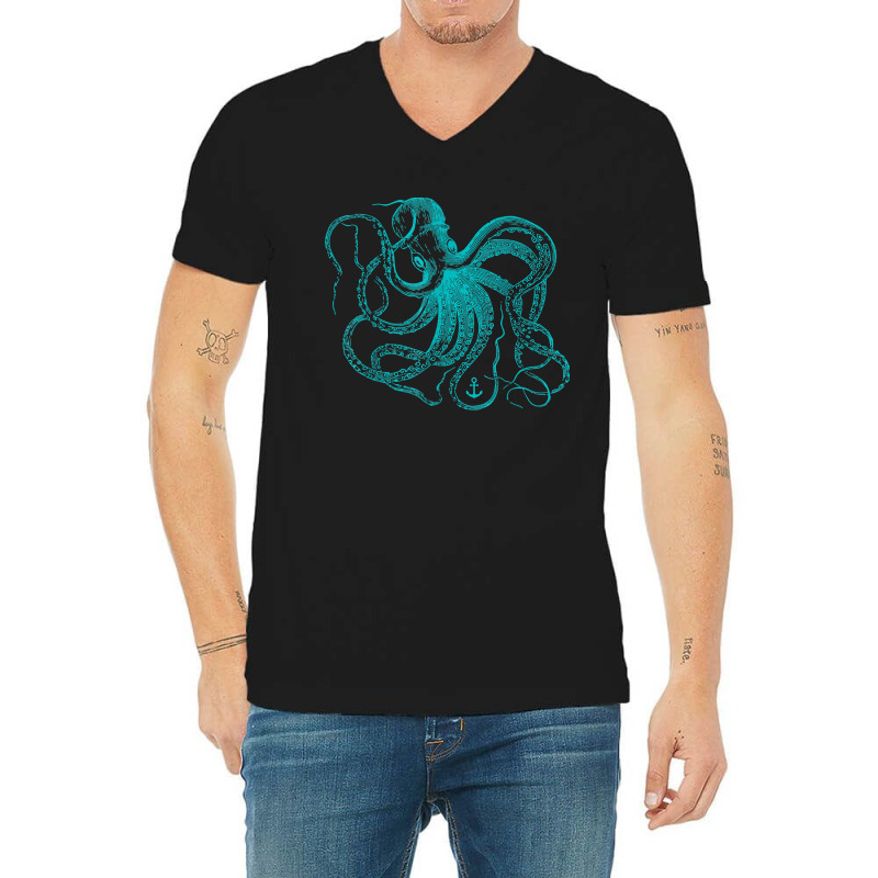 Octopus Cool Vintage Marine Biologist Ocean Sea Life 2 V-neck Tee | Artistshot