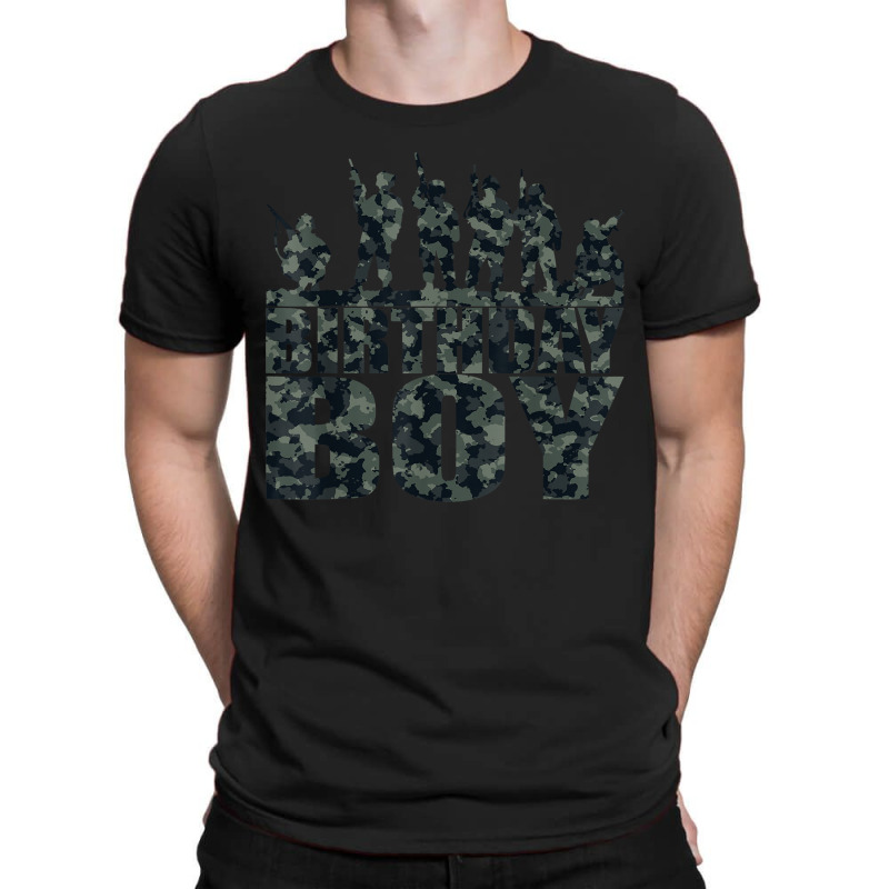 Birthday Boy Army Party Military Party Supplies Camo Green T-shirt | Artistshot