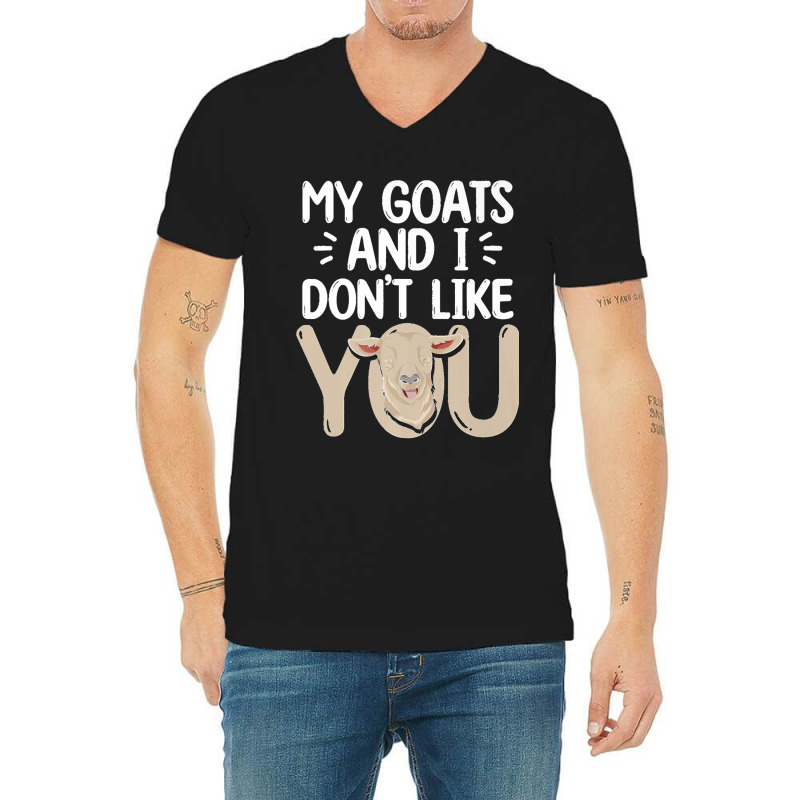 Farm Animal Lover Farmer Farming Funny Goat Premium V-Neck Tee by cm-arts | Artistshot