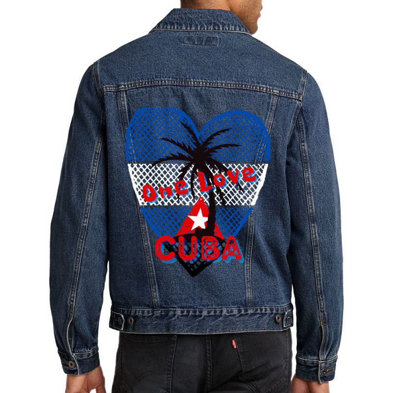 Kuba Eine Liebe Beunruhigte Kubanische Flagge Kubastolz Ich Liebe Kuba Men Denim Jacket | Artistshot