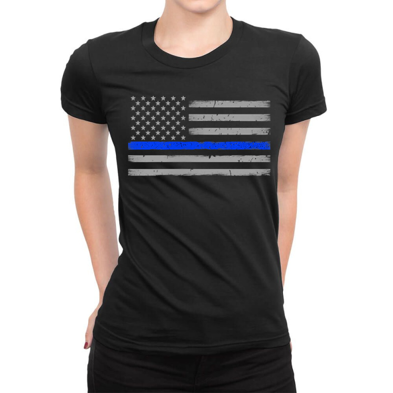 Blessed Are The Peacemakers Thin Blue Line Ladies Fitted T-shirt | Artistshot