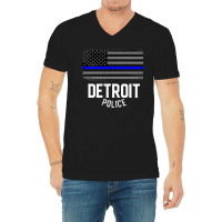 City Of Detroit Police Officer Michigan Policeman V-neck Tee | Artistshot