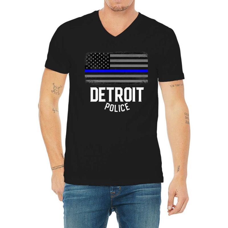 City Of Detroit Police Officer Michigan Policeman V-neck Tee | Artistshot