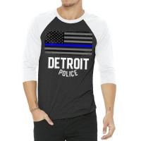 City Of Detroit Police Officer Michigan Policeman 3/4 Sleeve Shirt | Artistshot