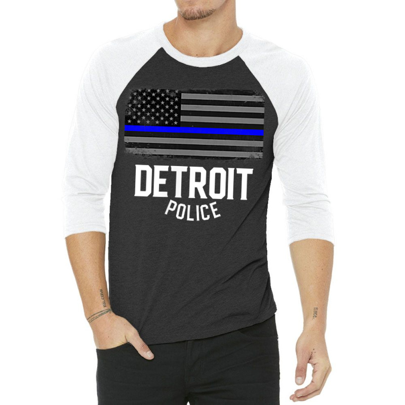 City Of Detroit Police Officer Michigan Policeman 3/4 Sleeve Shirt | Artistshot