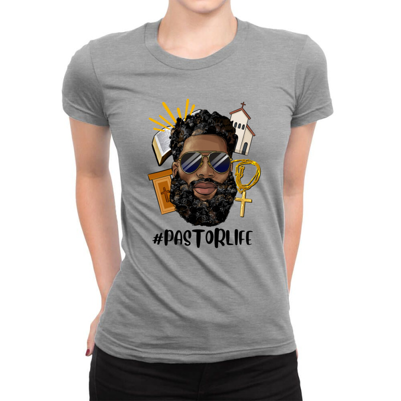 Pastor Life Black Bearded Man Ladies Fitted T-Shirt by HRA Design Shop | Artistshot