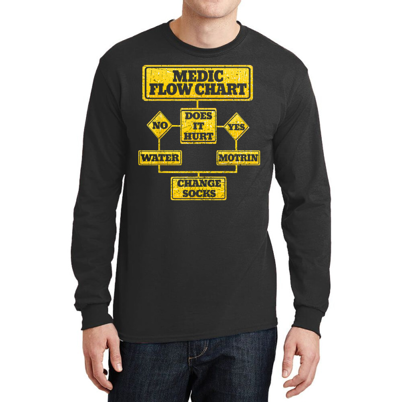 Medic Flow Chart Combat Medic Veteran Gift Long Sleeve Shirts by MarjorieWillie | Artistshot