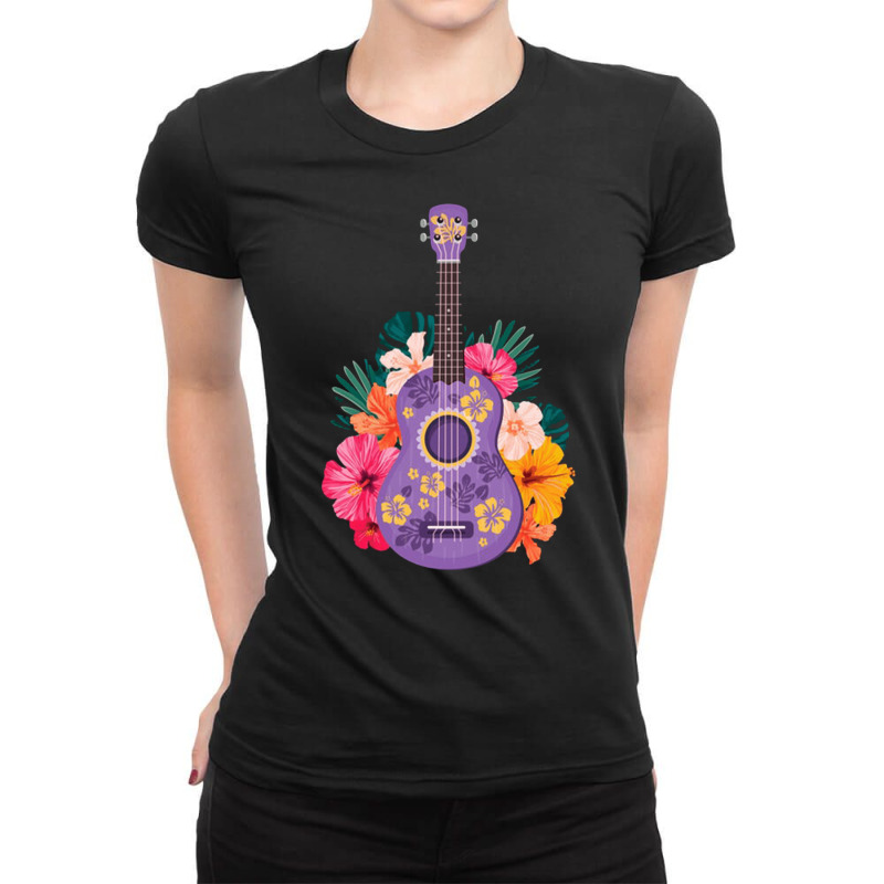 Ukulele Music Instrument Fan, Ukulele Music Instrument Fan Art, Ukulel Ladies Fitted T-Shirt by cm-arts | Artistshot