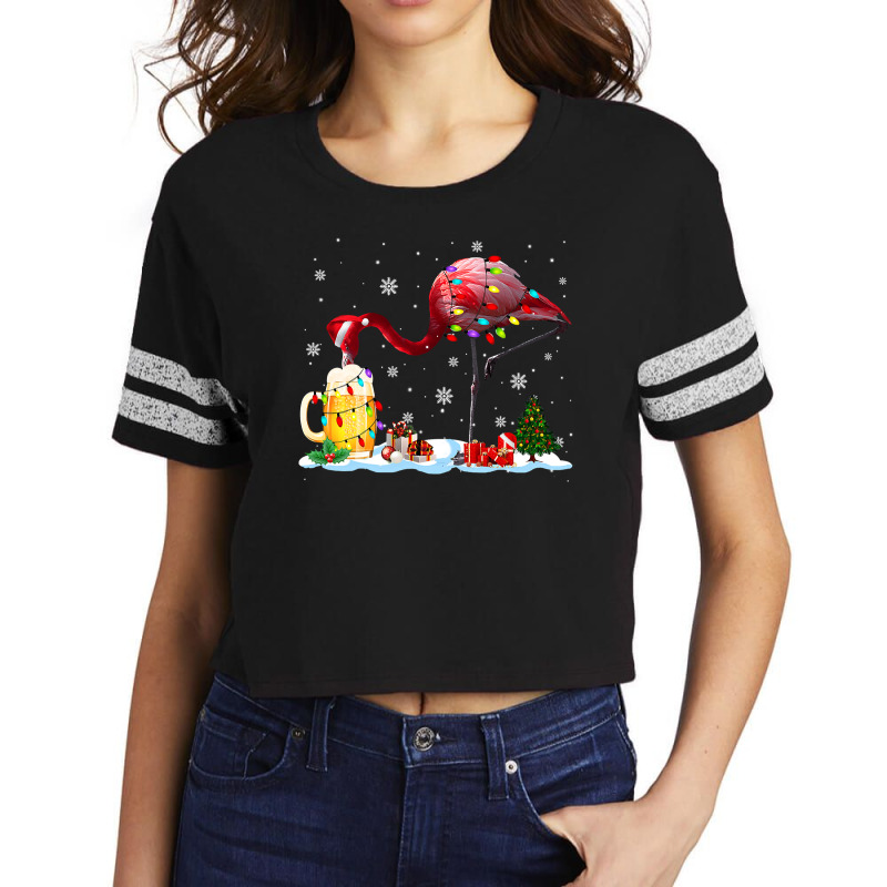 Flamingo Tropical Beer Lovers Flamingo Funny Christmas Flamingo Drinki Scorecard Crop Tee by pester | Artistshot