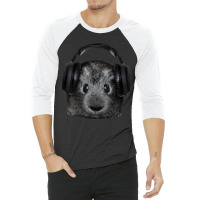 Dj Guinea Pig Music Festival Lover Gift Animal Pet Cavy 3/4 Sleeve Shirt | Artistshot