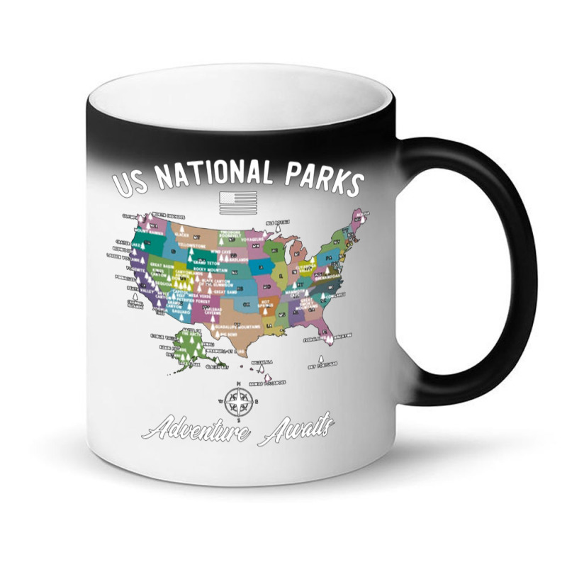 Us National Parks Map, National Park, Us National Parks Map Art, Us Na Magic Mug | Artistshot