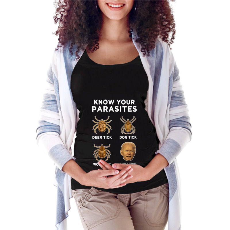 Know Your Parasites Anti Joe Biden Funny Maternity Scoop Neck T-shirt by cm-arts | Artistshot