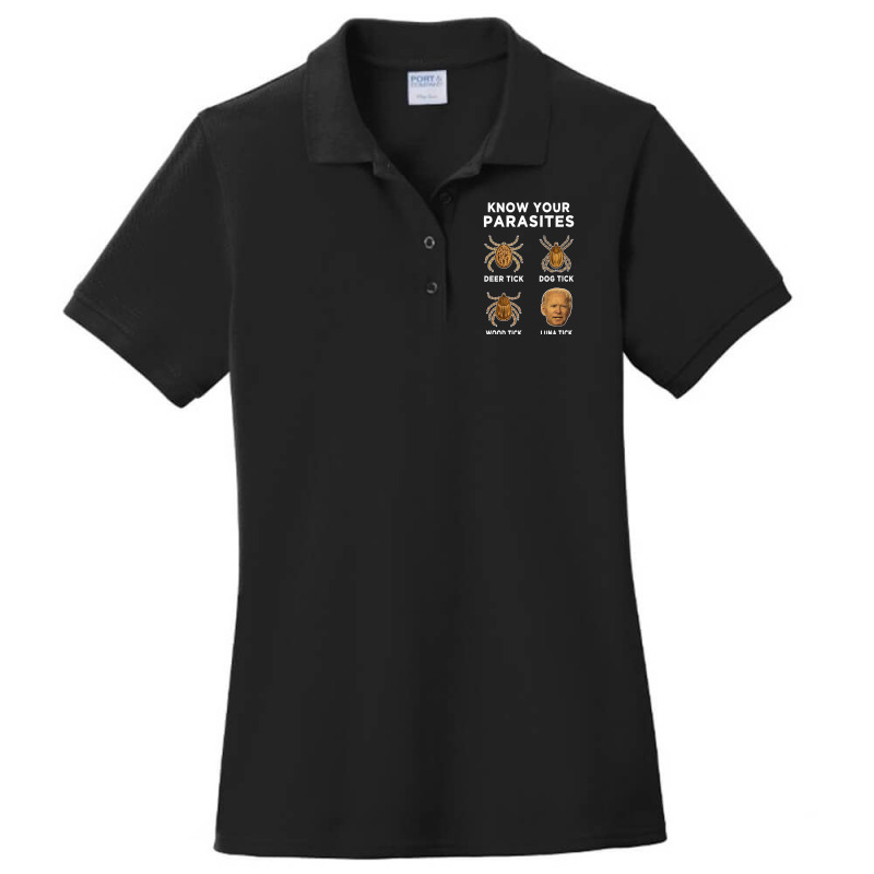 Know Your Parasites Anti Joe Biden Funny Ladies Polo Shirt by cm-arts | Artistshot