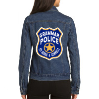 Grammar Police Badge, To Serve, Correct Ladies Denim Jacket | Artistshot