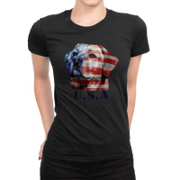 Vintage American Flag Labrador, Working Dog, Usa Ladies Fitted T-shirt | Artistshot