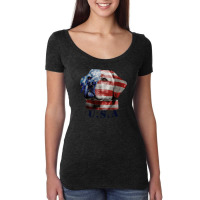 Vintage American Flag Labrador, Working Dog, Usa Women's Triblend Scoop T-shirt | Artistshot