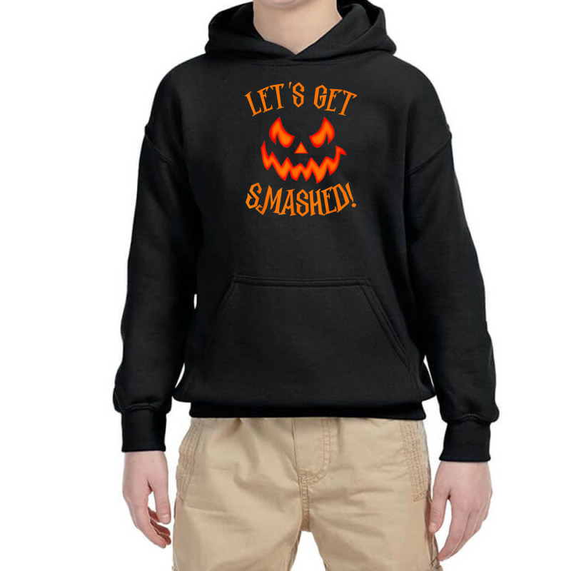 Pumpkin Matching Halloween Shirt Lets Get Smashed Youth Hoodie by Premium | Artistshot