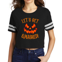 Pumpkin Matching Halloween Shirt Lets Get Smashed Scorecard Crop Tee | Artistshot