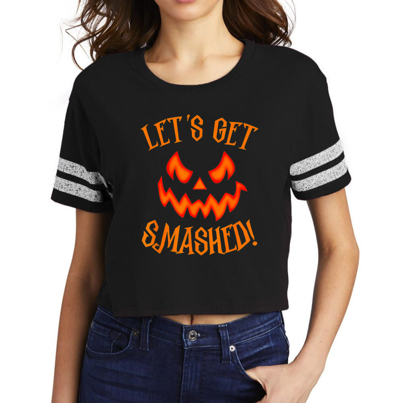 Pumpkin Matching Halloween Shirt Lets Get Smashed Scorecard Crop Tee by Premium | Artistshot