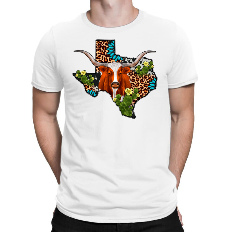 Longhorn Texas Map T-shirt | Artistshot