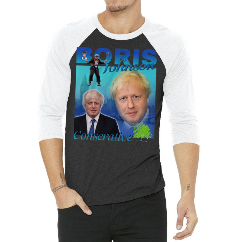 Boris Johnson, Conservative, Boris Johnson Vintage, Boris Johnson Pain 3/4 Sleeve Shirt by cm-arts | Artistshot