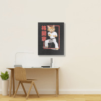 Cat Karate Player , Cat Samurai , Japanese Style T Shirt Portrait Canvas Print | Artistshot