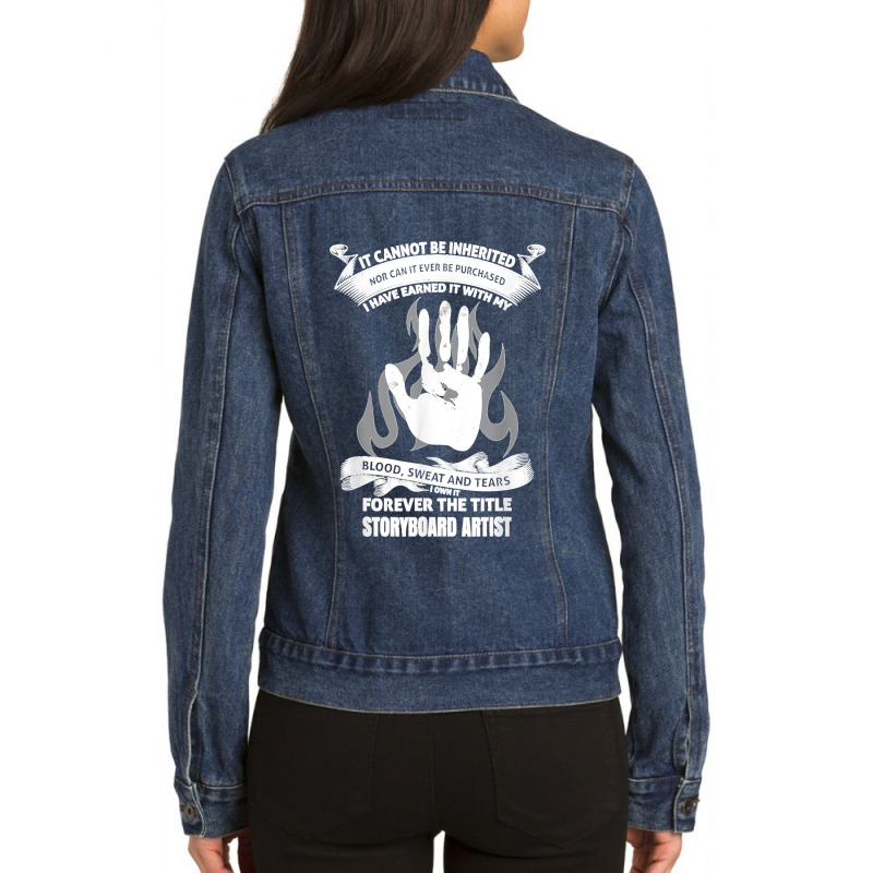 Blood Sweat And Tears Storyboard Artist Ladies Denim Jacket by cm-arts | Artistshot