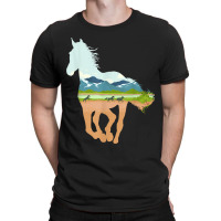 Horse Print With Landscape Horse Lover, Animal Horse T-shirt | Artistshot