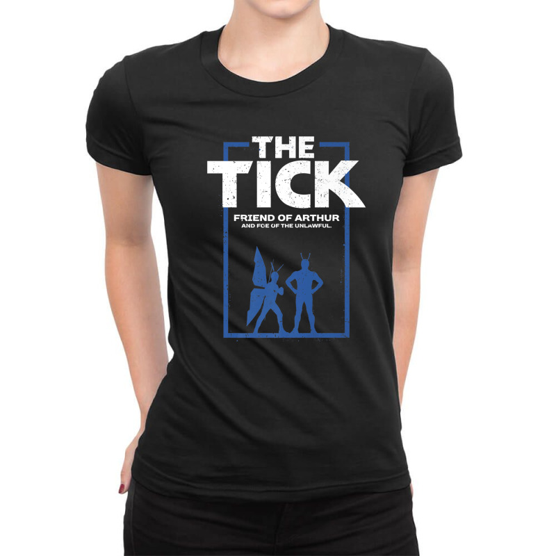 The Tick Friend Of Arthur Vintage Silhouette Ladies Fitted T-Shirt by ShekizaHughes | Artistshot