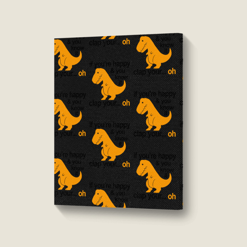 T Rex Clap Your Hands Portrait Canvas Print | Artistshot