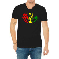 420 Smoke Weed Time Rasta V-neck Tee | Artistshot